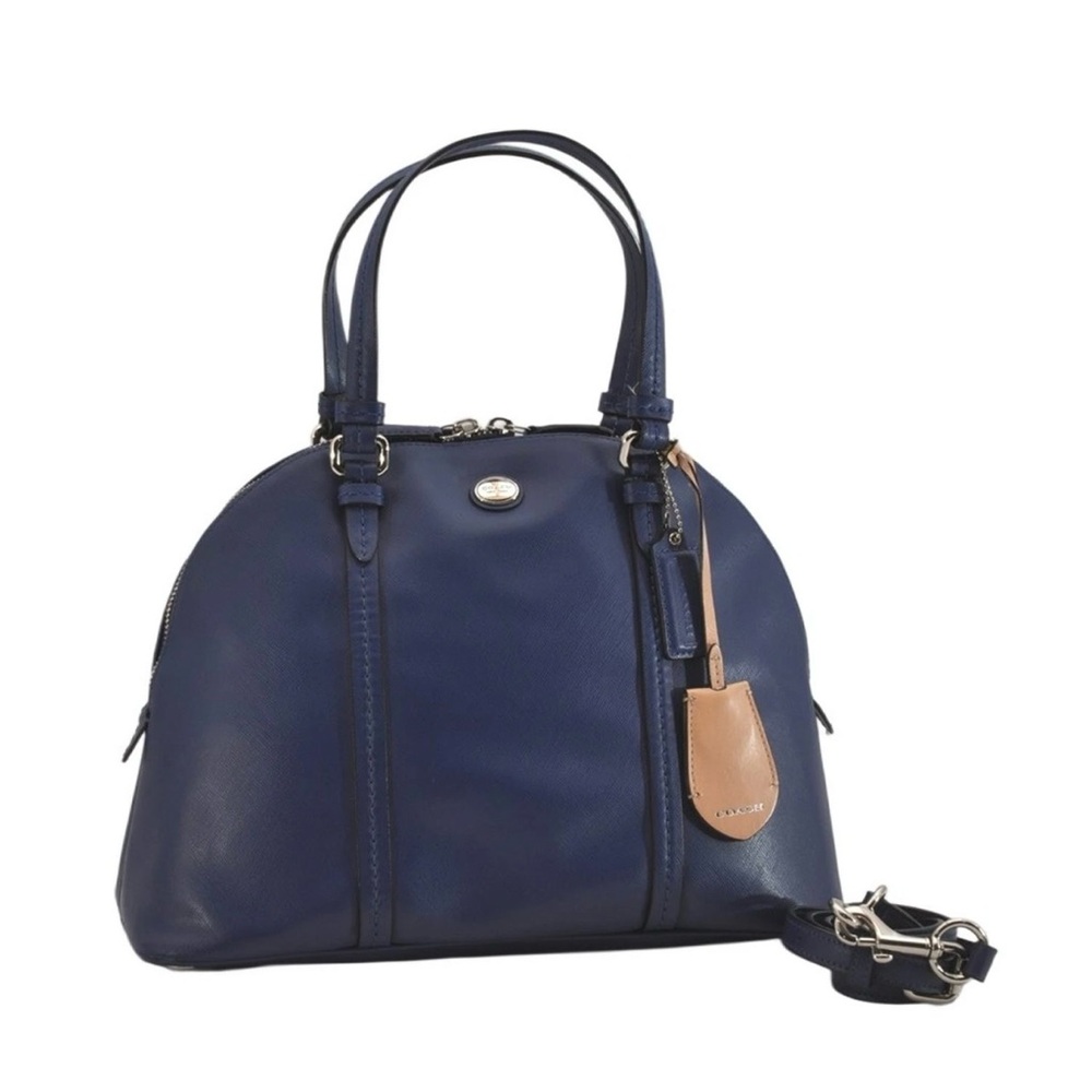 Authentic COACH 2Way Shoulder Hand Bag Leather F25671 Blue